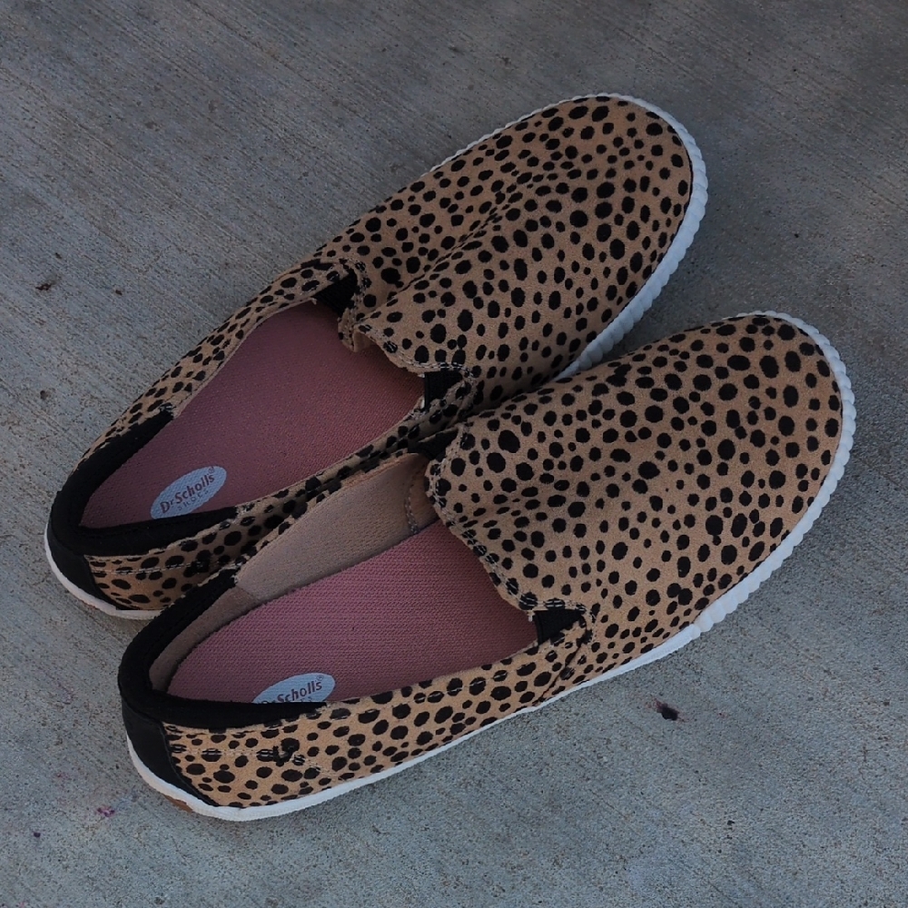 Dr. Scholl's Womens Polka Dot Tan‎ NWOT Slip On Shoes Size 6.5